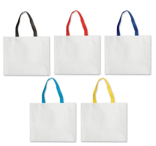 BORSA BIANCA TNT MANICICOLORATI CM.40x35x12