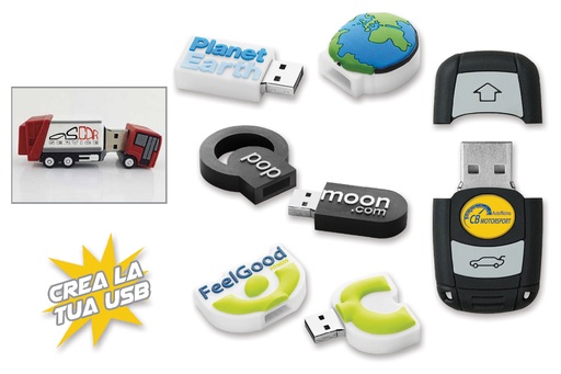 [MG-02528] CHIAVETTA USB PERSONALIZZATA 2/3D - GB A RICHIESTA - IN ASTU