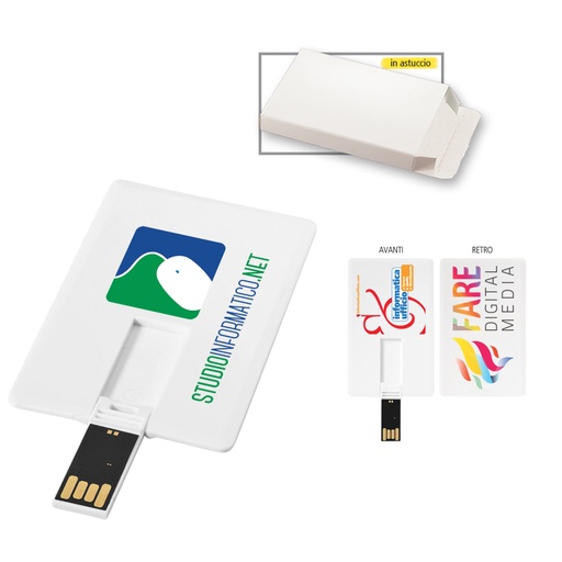 [MG-02532] CHIAVETTA USB "CREDIT CARD" 16GB IN PLASTICA C/ASTUCCIO