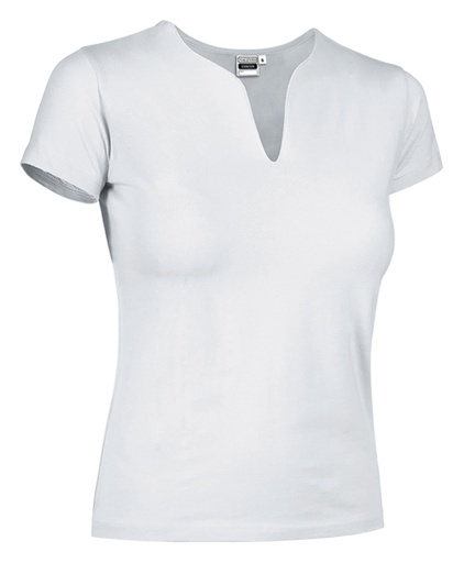 T-SHIRT LADY TROPICAL COTONE BIANCO 190GR