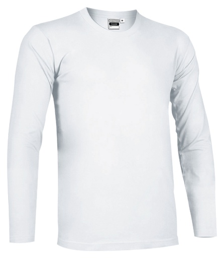 T-SHIRT ADULTI MANICA LUNGA COTONE BIANCO 160GR