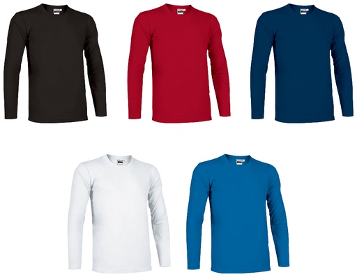 T-SHIRT ADULTI MANICA LUNGA COTONE COLORATO 160GR/MQ