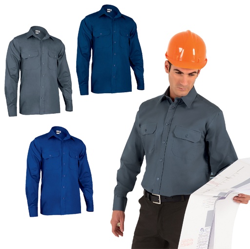 CAMICIA UOMO WORK MANICHE LUNGHE 180GR