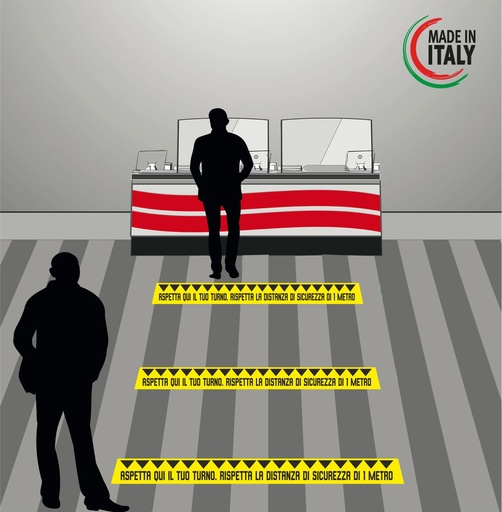 [MG-02630] KIT 5 STRISCE ADESIVE "DISTANZA DI SICUREZZA"