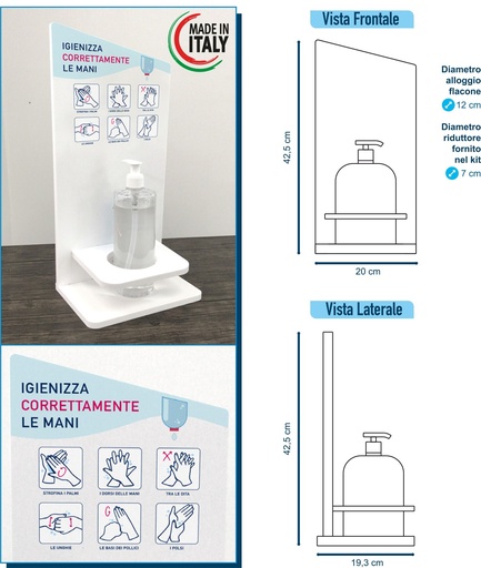[MG-02633] DISPENCER IGIENIZZANTE MANI DA BANCO