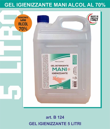 [MG-02642] GEL IGIENIZZANTE MANI ALCOL 70% CONFEZIONE DA 5 LITRI