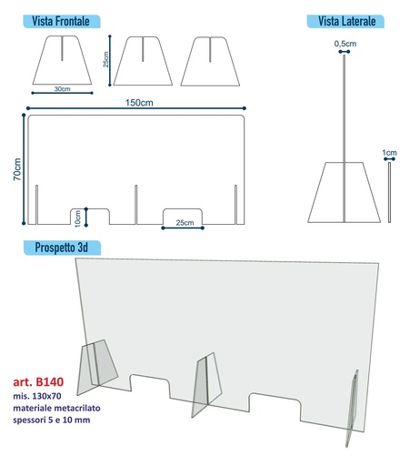 [MG-02644] BARRIERA ANTIDROPLET DIMENSIONE cm.130x70