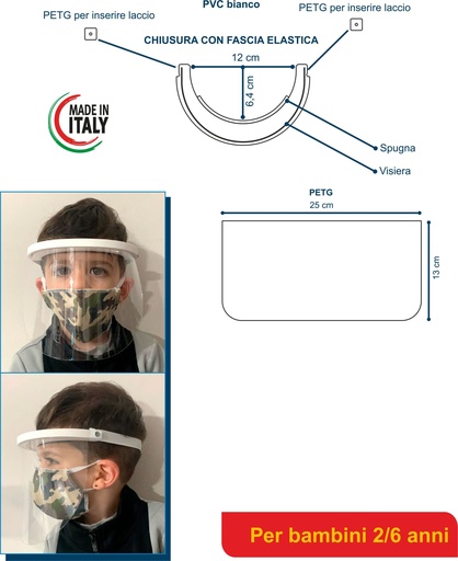 [MG-02652] VISIERA PROTETTIVA BAMBINI DPI CAT.2 MADE IN ITALY