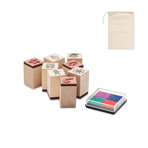 [MG-02686] Set di 8 timbri natalizi in legno