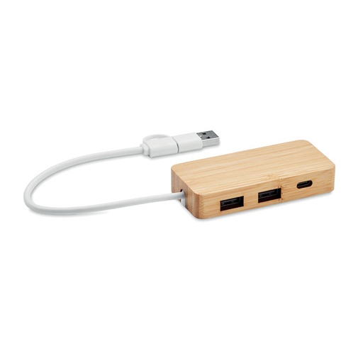 [MG-02953] Hub USB a 3 porte in bamboo