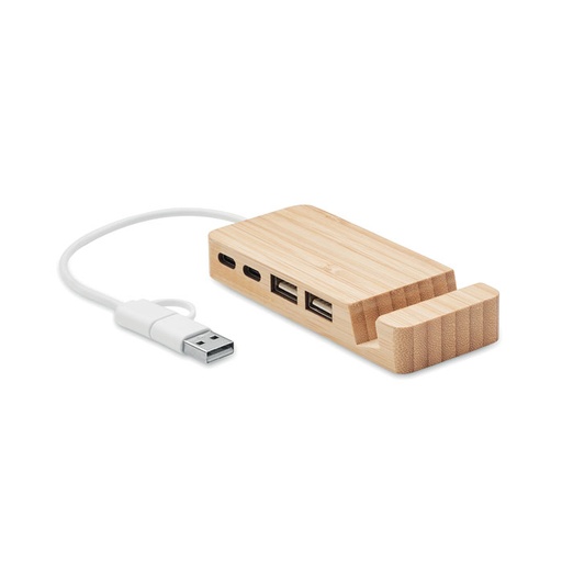 [MG-02954] Hub USB a 4 porte in bamboo