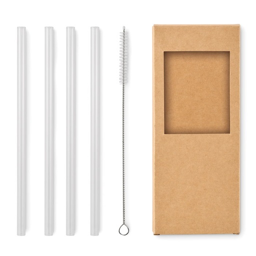 [MG-03222] Set di 4 cannucce di vetro riut