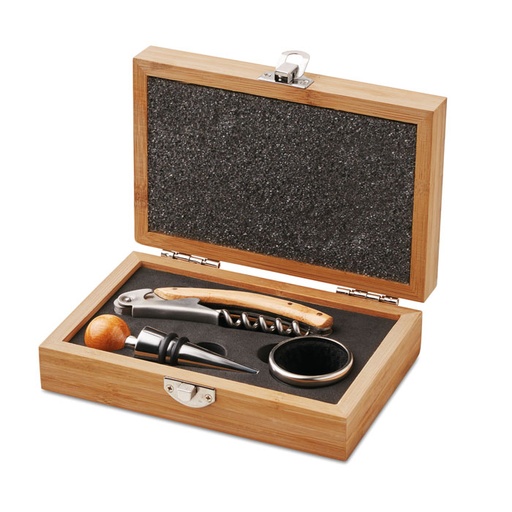 [MG-03970] Set vino con scatola in bambu