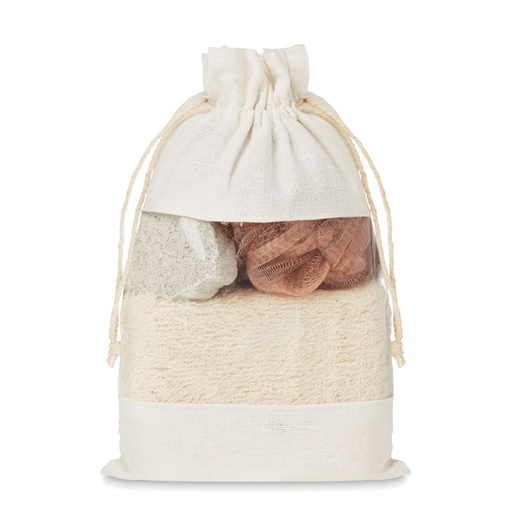 [MG-04376] Set bagno in pouch di cotone